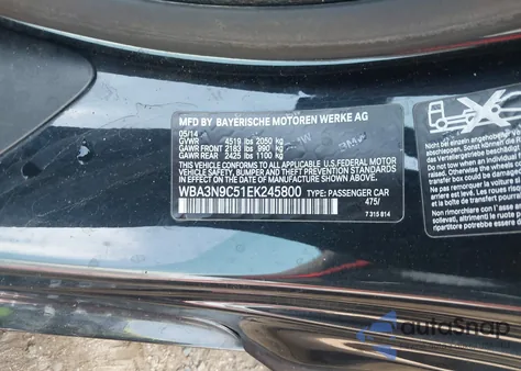 2014 BMW 428I xDrive z USA, uszkodzony, nr VIN WBA3N9C51EK245800